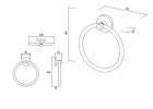 Porte-serviettes anneau chrom