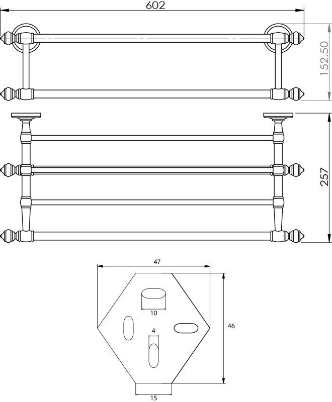 Rack étagère avec porte-serviettes 50 cm Rack étagère avec porte-serviettes 50 cm